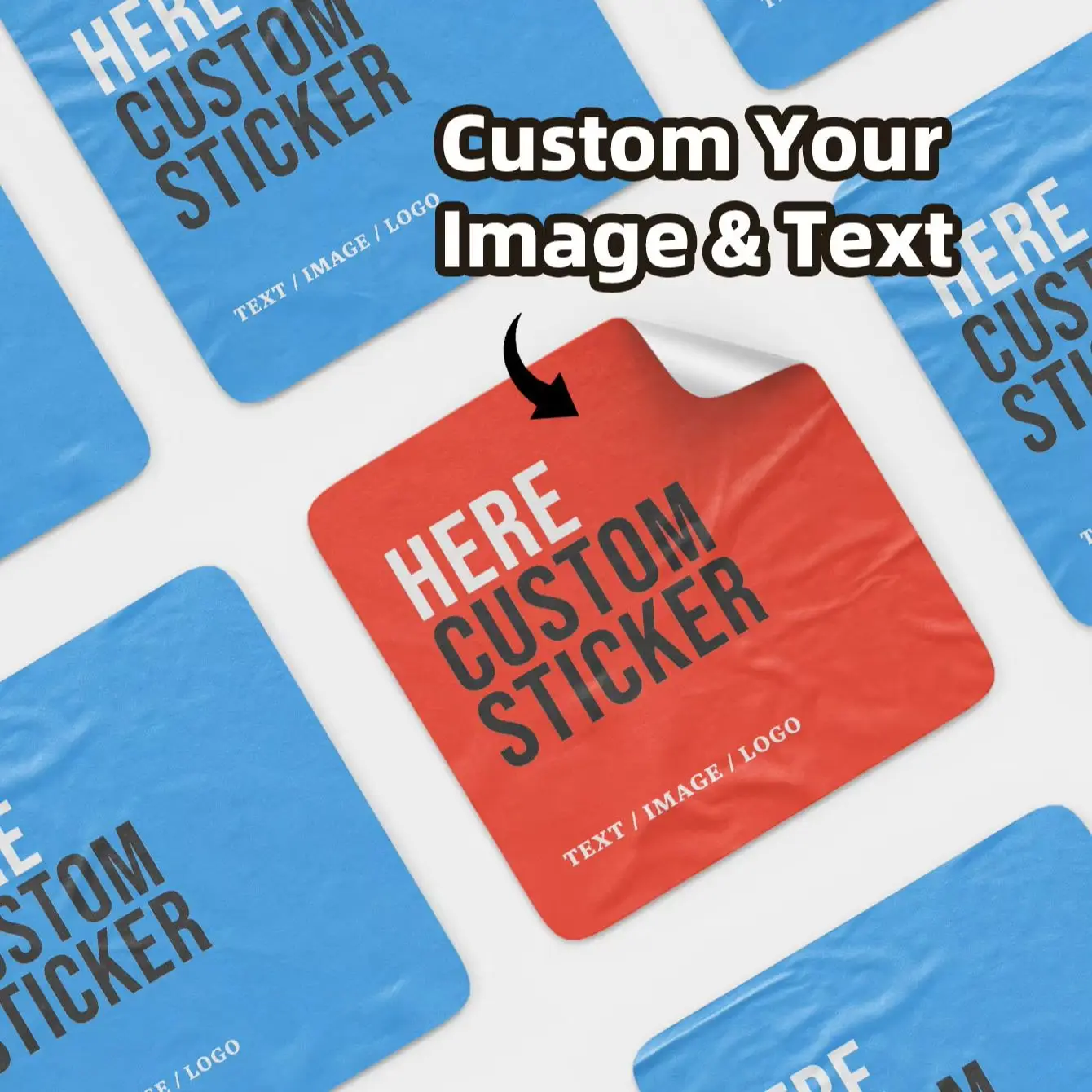1/60/120pcs Custom Square PVC Stickers Waterproof Personalized for Party, Label, Packaging - Detail 1