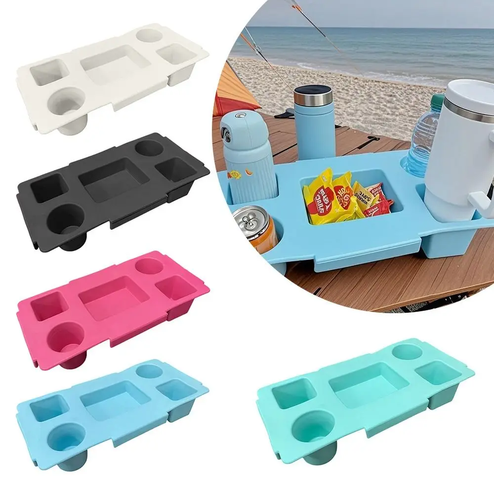 Creative EVA Top Cup Phone Holder Tray Waterproof Divider Storage Lid Soft Cup Organizer Holder for Outdoor Beach Camping Travel
