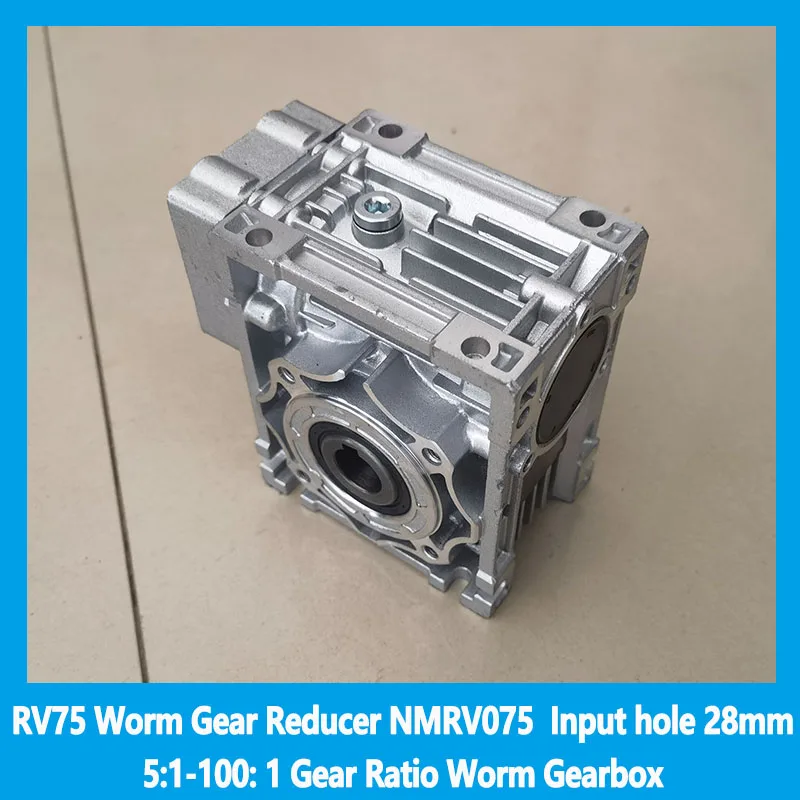

RV75 Worm Gear Reducer NMRV075 Input hole 28mm 5:1-100: 1 Gear Ratio Worm Gearbox For 130mm stepper motor