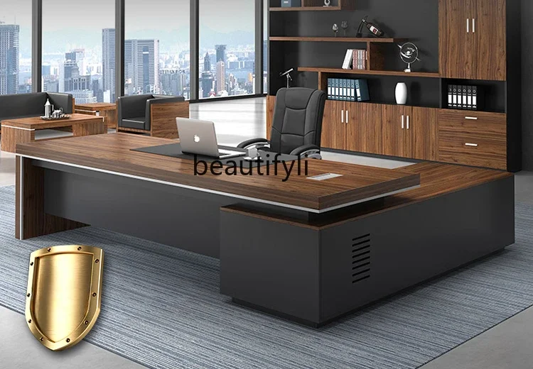 Boss, chair combination, chairperson, president, office manager, simple and modern desk