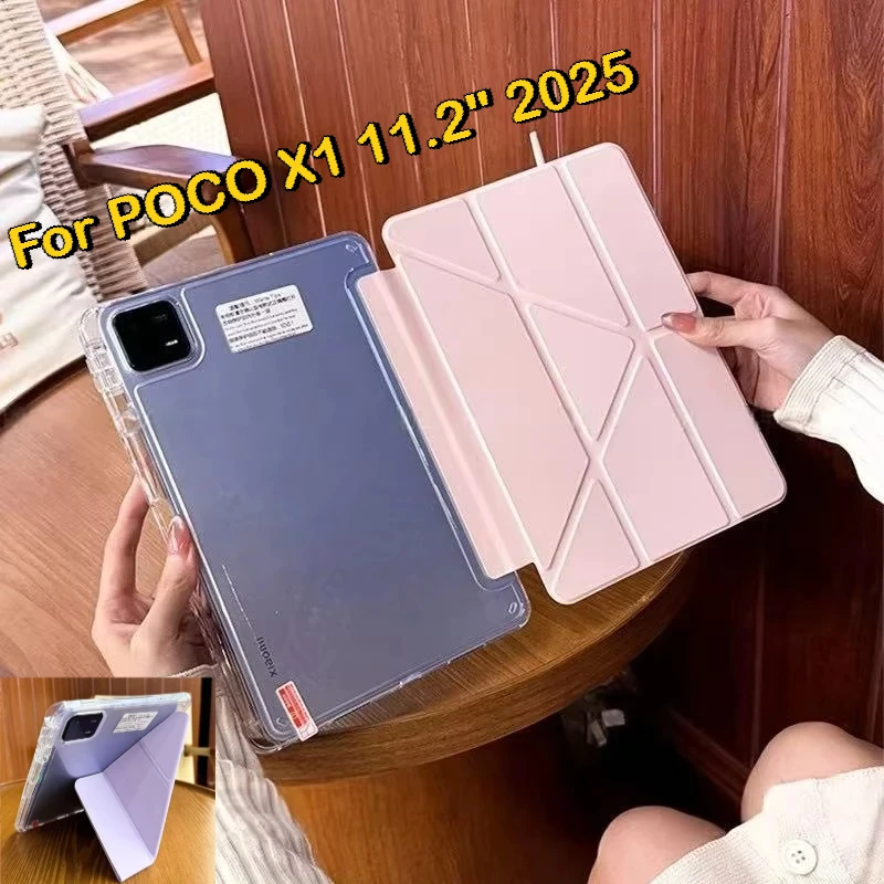 

Чехол для планшета из искусственной кожи с откидной подставкой Y-Fold для Xiaomi POCO Pad X1 M1 8 7 6 5 Pro 11,2 Redmi Pad 2 Pro 12,1 SE 8,7 11-дюймовый противоударный чехол
