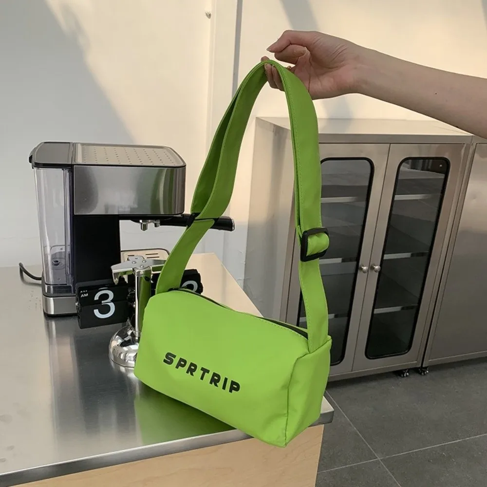 

Casual Oxford Cloth Square Bag Adjustable Strap Letter Printed Sports Messenger Bag Waterproof Large Capacity