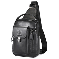 Genuine Leather Sling Bag for Men Women Crossbody Shoulder Chest Day Pack Outdoor Travel Camping Daypack Leather Backpack Men