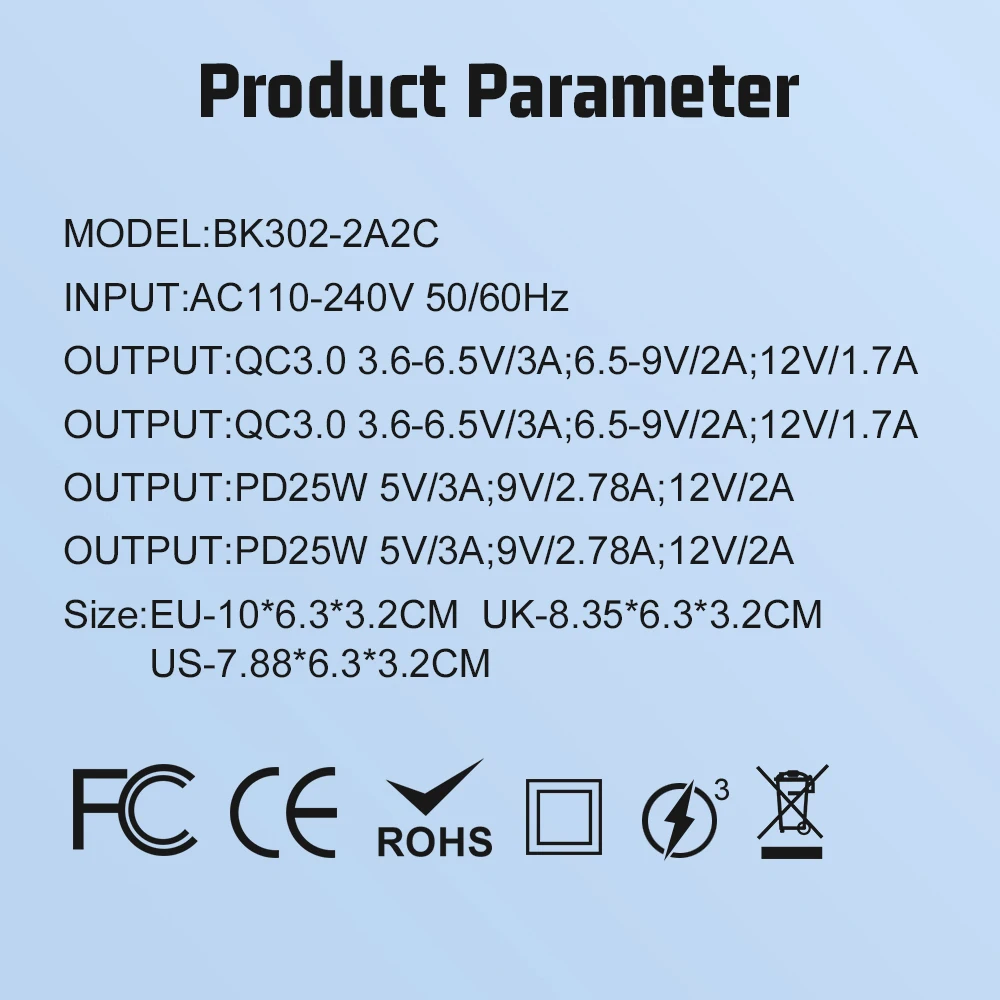 USB نوع C شاحن سريع 25 واط متعدد المنافذ الهاتف المحمول عالية السرعة محول الشحن آيفون هواوي سامسونج Xiaomi الاتحاد الأوروبي/الولايات المتحدة/KR التوصيل