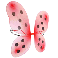 Red Black Gold Ladybug Wings Costume Props For Kids Dress Up Cosplay Wing Toys Party Favors Novelty Special Use Costumes