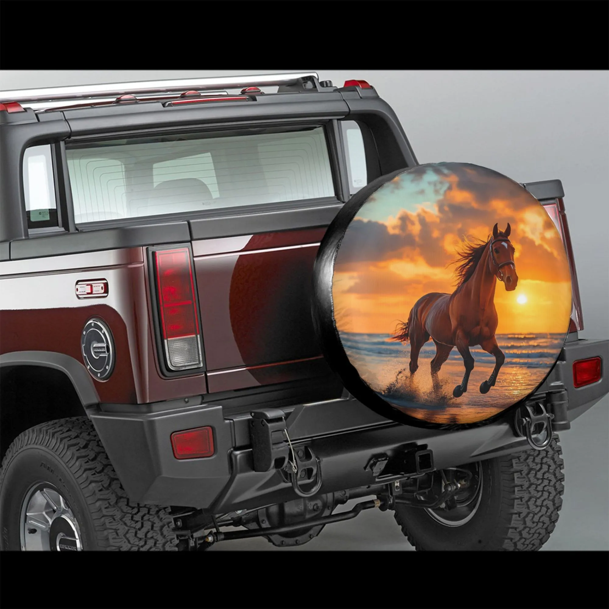 Galloping Horse at Sunset Car Tire Cover Fits 14