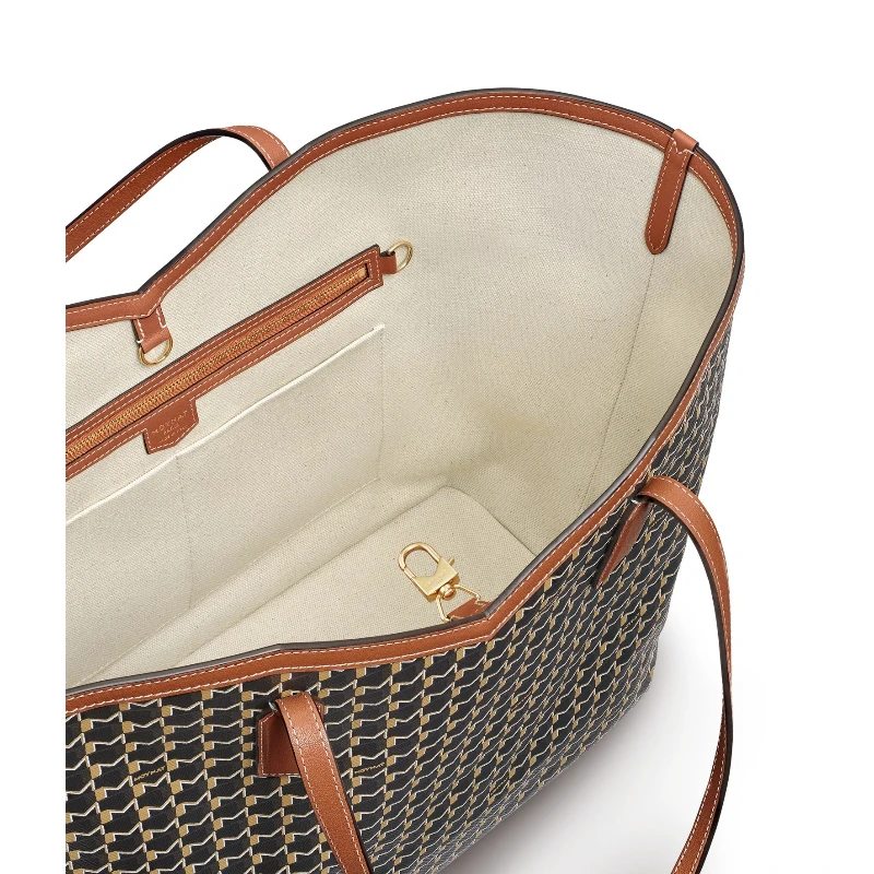Luxury Brand Tote Bag Woman Classic Monogram Print Coated Canvas Handbag Large Capacity Shoulder Bag With Removable Zipped Pouch image 6