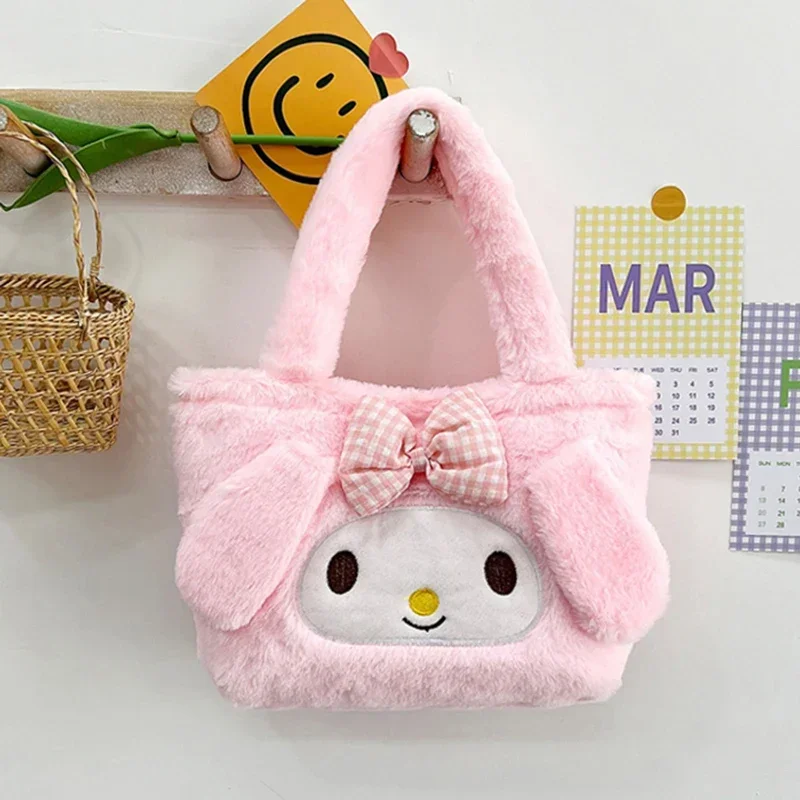 Hello Kitty pluszowa torba Kuromi torebka moja melodia Cinnamoroll schowek na ramię kosmetyczka kobiet pluszowy plecak prezent dziewczyna