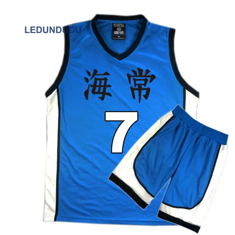 Japan Anime Basuke Cosplay Kaijo School Uniforms Kise Ryota Men Basketball Jersey Sportswear T-shirt Shorts Set