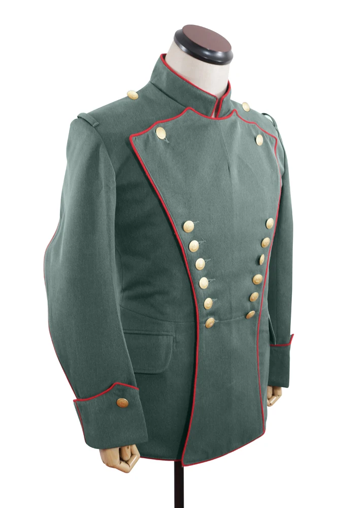 GU1W-036 WWI German Empire Uhlan red pipped officer gabardine tunic ULANKA