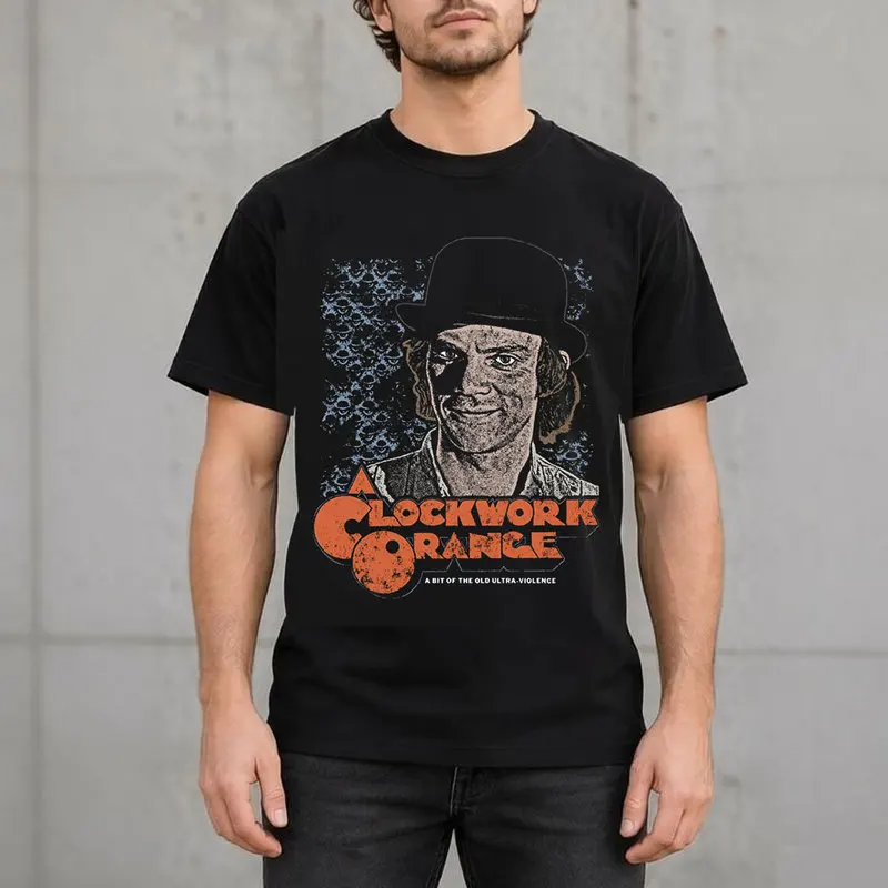 A Clockwork Orange Alex DeLarge T Shirt Vintage Movie Graphic Tee Stanley Kubrick 1970's Film Retro Short Sleeve Unisex Top
