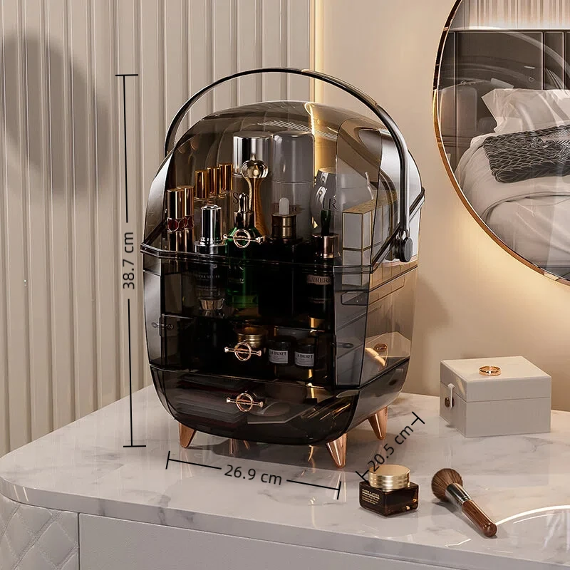 صندوق تخزين مستحضرات التجميل كبير منظم المكياج أدراج مقاوم للماء والغبار منظم المجوهرات حالات عرض العناية بالبشرة المنزلية