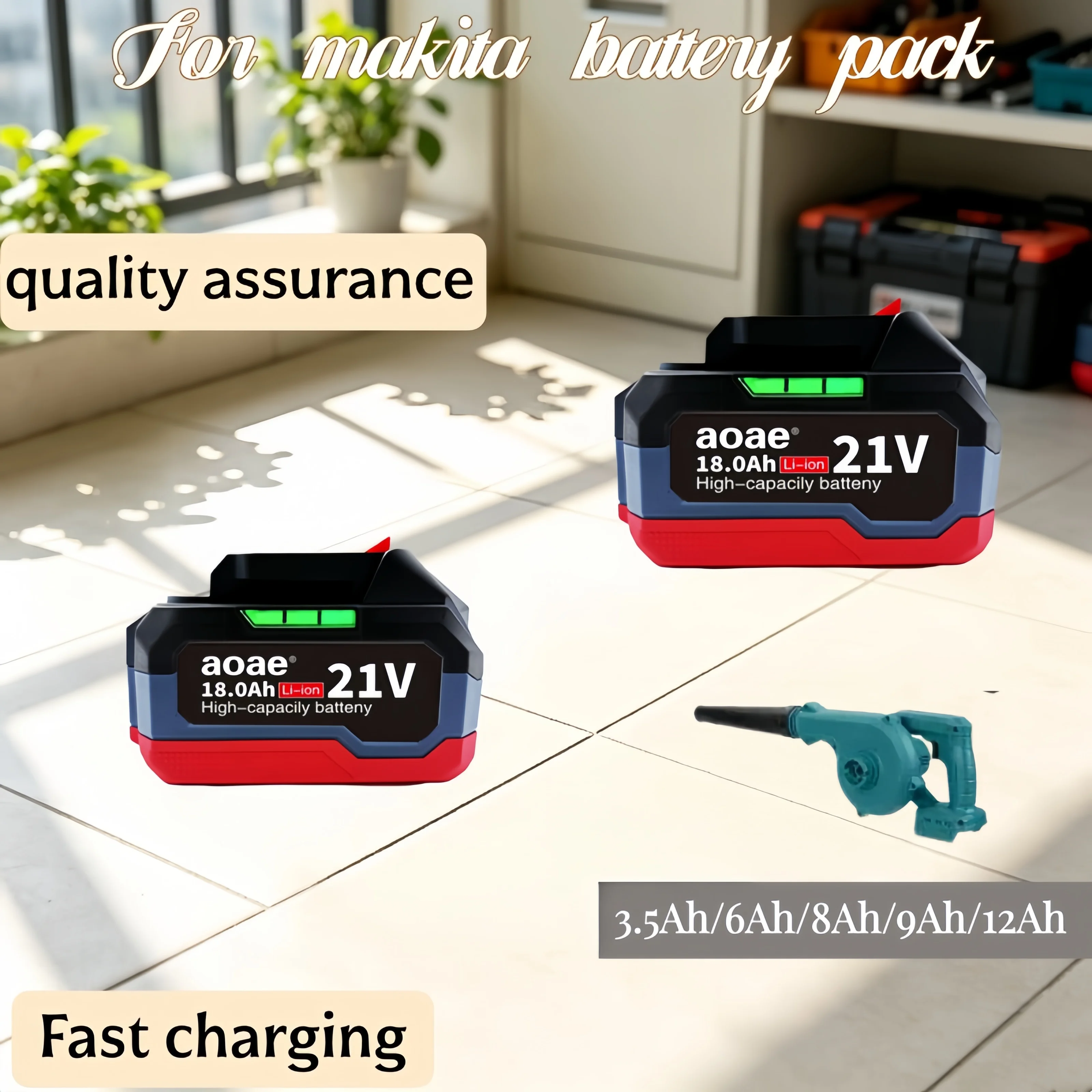 2026 New For Makita 21V battery pack , 3.5Ah 6Ah 8Ah 9Ah 12Ah ,fast charging safety certification