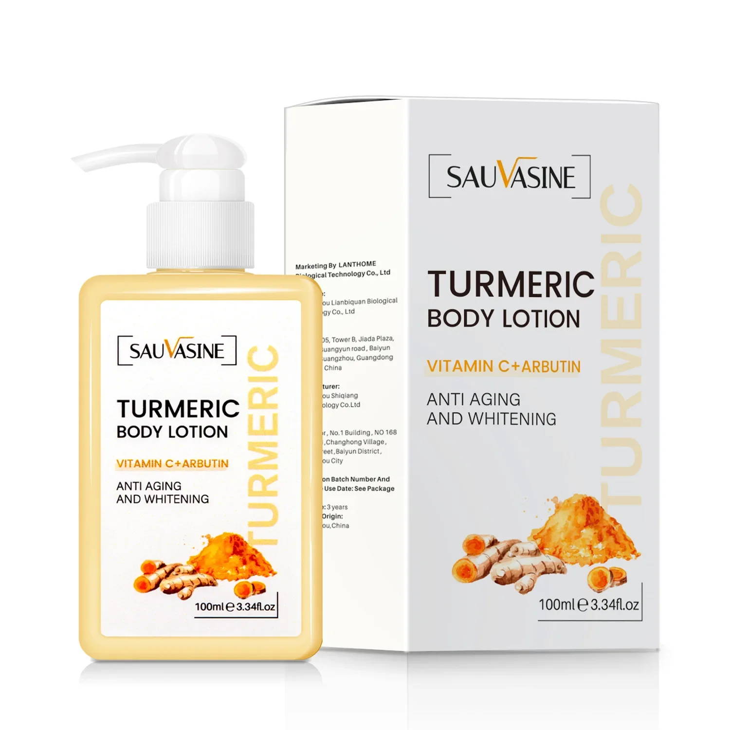 Turmeric Body Lotion Back Acne Brightening Mild Non-Irritating Brightening Body Lotion