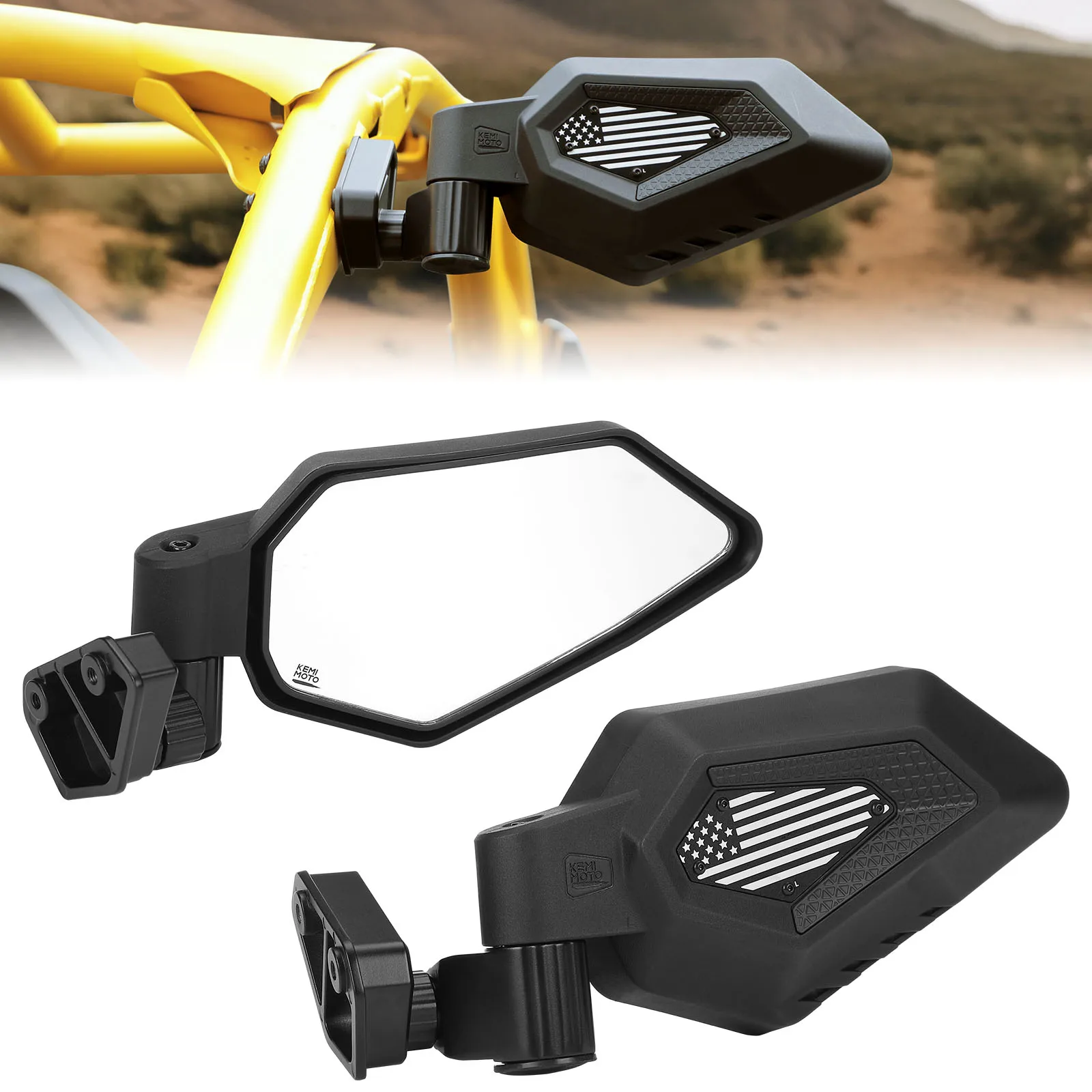 Maverick R Side Mirror Spring Back Side View Mirrors For Can-Am Maverick R and R Max X/X RS/X RS with Smart-Shox 2024 2025