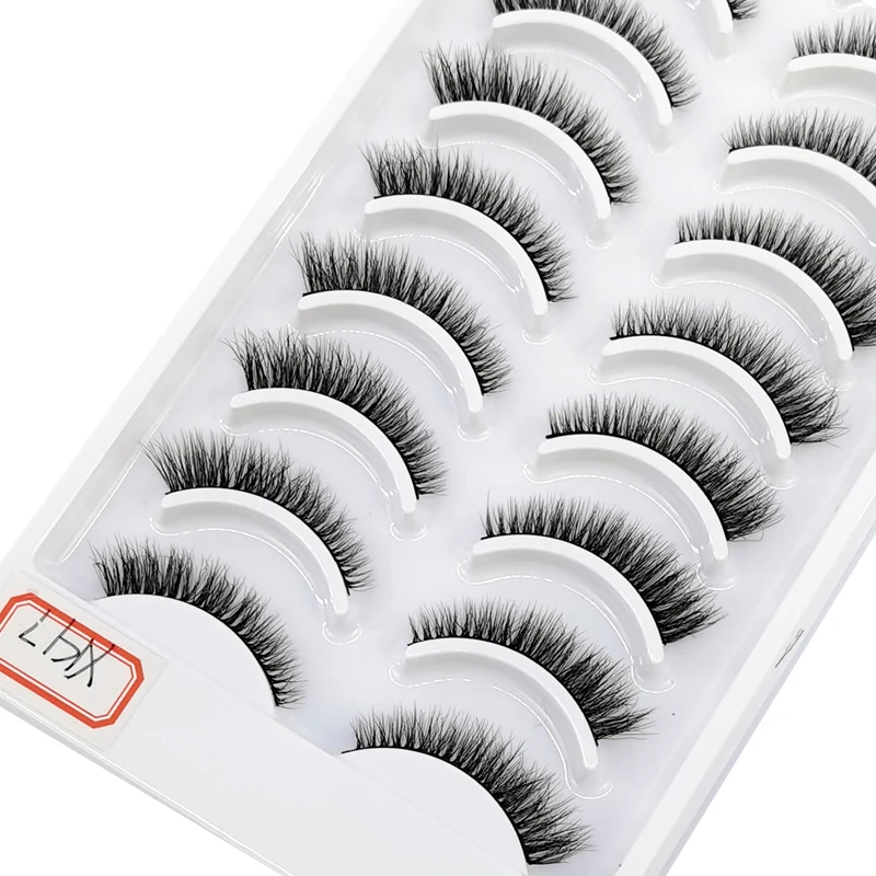 NEU 10 Paar Flauschige Künstliche Nerz-Wimpern Natürliche Lange Falsche Wimpernverlängerung Handgefertigte Volumen 3D Wimpern Make-up Faux Cils Cilios – Detail 20