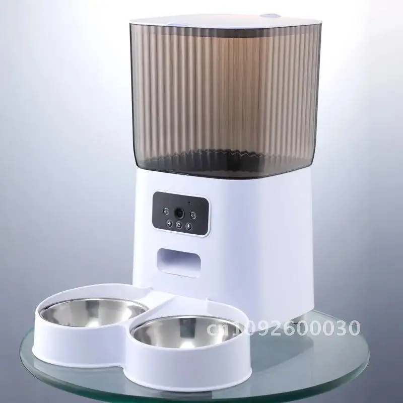 

5L Dry Bowls Smart Automatic Cat Feeder With Camera Cat Double Voice Feeder Recorder For Dog Pet Video Food Auto Smart Dispenser