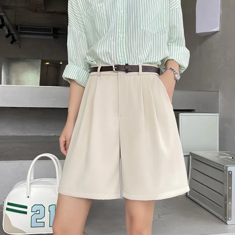 6 Colors Wide Leg Shorts Women Loose High Waist OL Unisex Streetwear Young Schoolgirls Summer Casual New Arrival Preppy Mujer BF