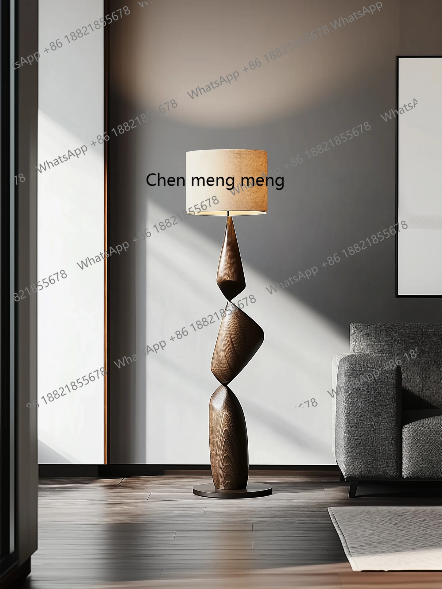 

Designer creative solid wood floor lamp Italian minimalist study living room sofa vertical ambient light high sense