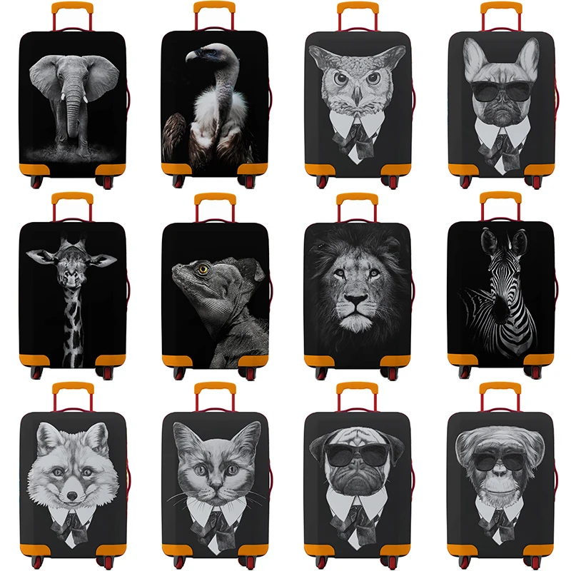 Grosso Elástico Animal Bagagem Capa Protetora, Zipper Suit, Suitcase Covers, Trolley Bag, Acessórios de Viagem, 18 \