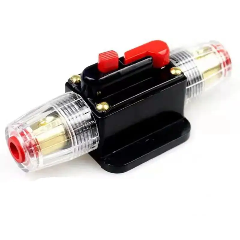 DC12V 24V Manual Reset Inline Fuse Holder Circuit Breaker 20A-150A Waterproof for Automotive Marine Solar Use
