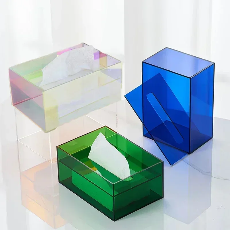 INS Acrylic Tissue Box Holder Napkin Dispenser Wipe Case Kitchen Storage Box Desktop Organizer Home Living Room Decoration - Image 3