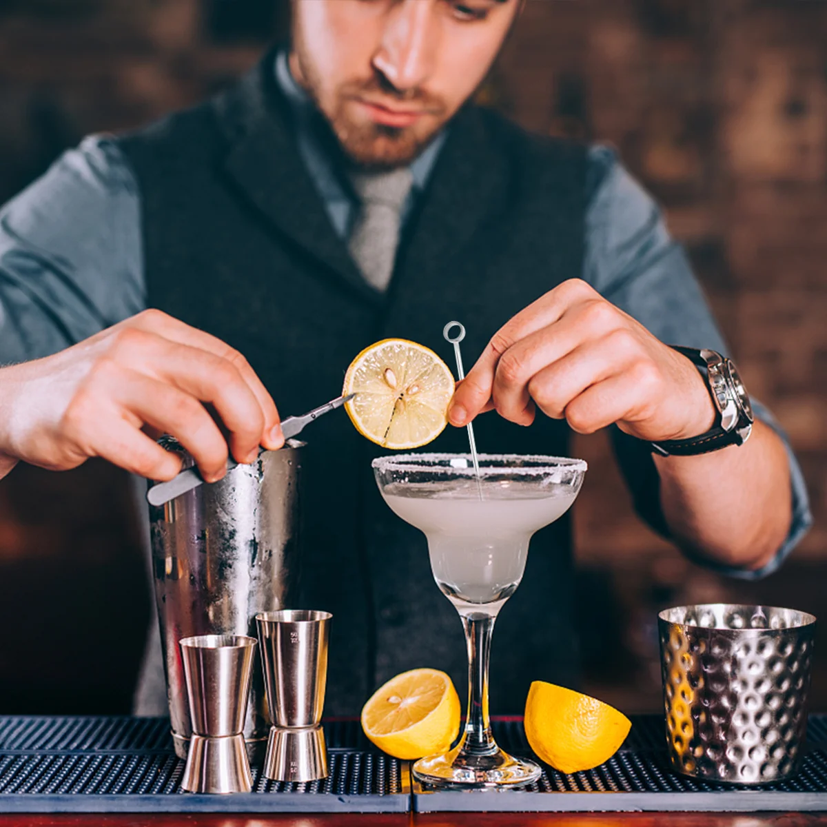 

9pcs Cocktail Needle Stainless Steel Fruit Picks Bartending Tool Stirring Sticks For Party Bar Decoration Kitchen Barware