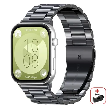 Paslanmaz Çelik saat kayışı Huawei İzle Fit 3 Kayış 2024 Yeni Smartwatch Correa Bilezik Huawei Fit3 2 için Metal Bileklik