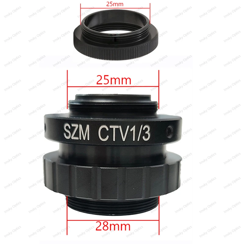 SZMCTV 1/3X Adapter For Simul Focal Trinocular Stereo Microscope HDMI VGA USB Video Camera 0.35X C Mount Lens Adapter