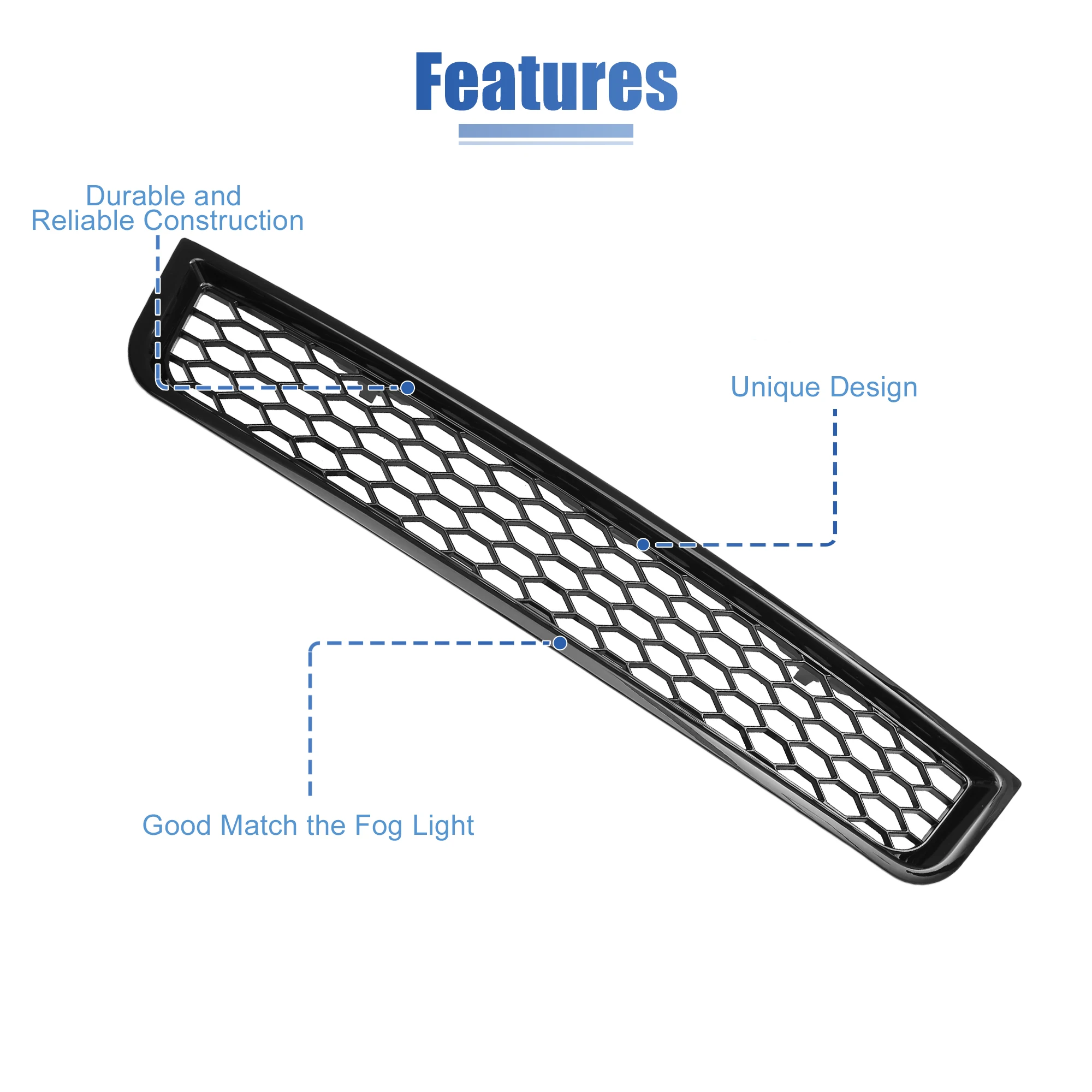 X Autohaux Front Bumper Grille for Audi A4 B6 Sedan 2002 2003 2004 2005 No.8E0807647 Black Plastic