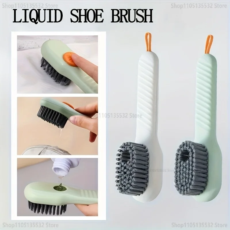 Cleaning Brush Soft Bristled Liquid Shoe Brush Long Handle Brush Clothes Brush Shoe Clothing Board Brush Household Cleaning Tool