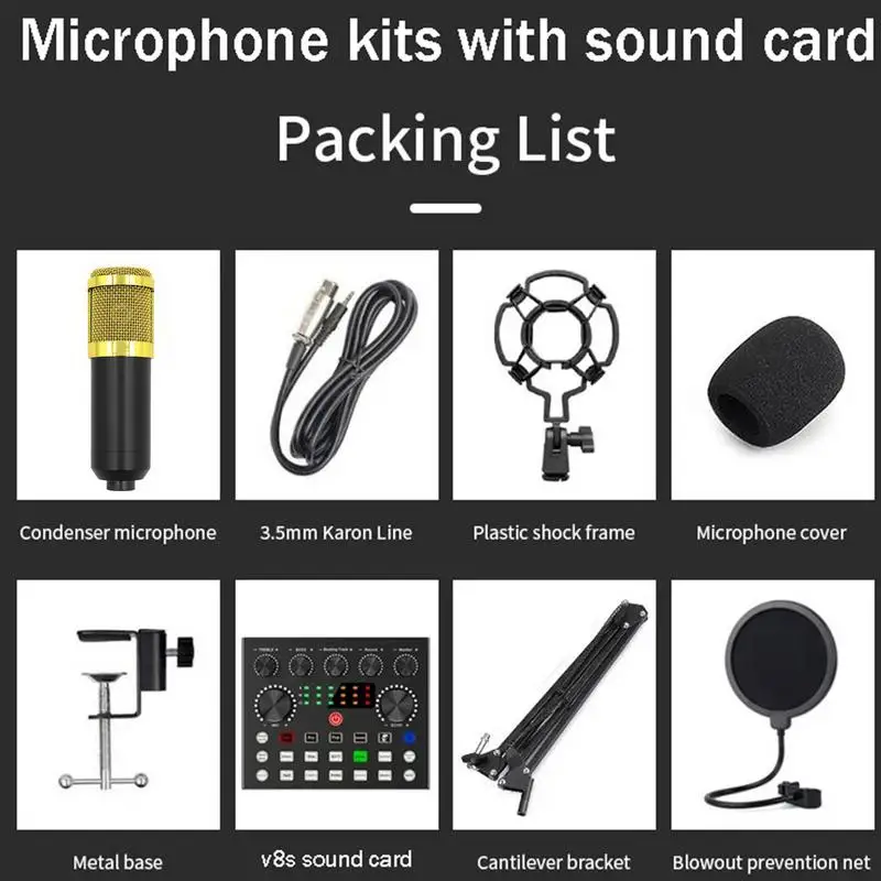 مجموعة ميكروفون التسجيل التوصيل والتشغيل مجموعة ميكروفون التسجيل سهل الاستخدام مجموعة البث المباشر تسجيل لوازم الاستوديو ل