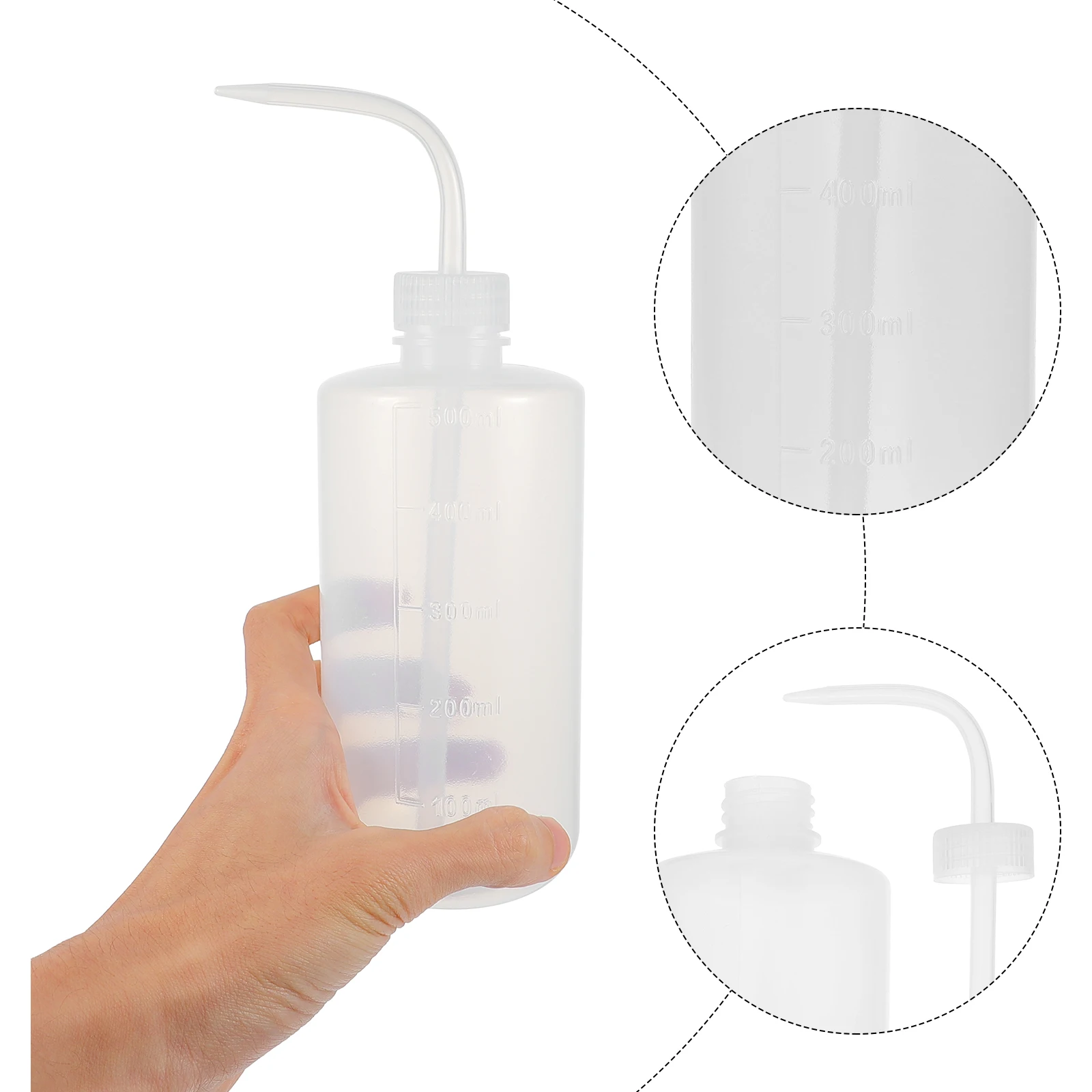 

6pcs 500ml Plastic Scale Wash Bottles Squeeze Refillable Lab Cleaning Bottle for Kitchen Shower Storage Liquid