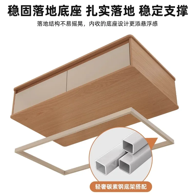 Wooden Coffee Table with 2 Drawers Simple Storage Centerpiece for Living Room Small Apartment Rental Space Sofa Side End Desk