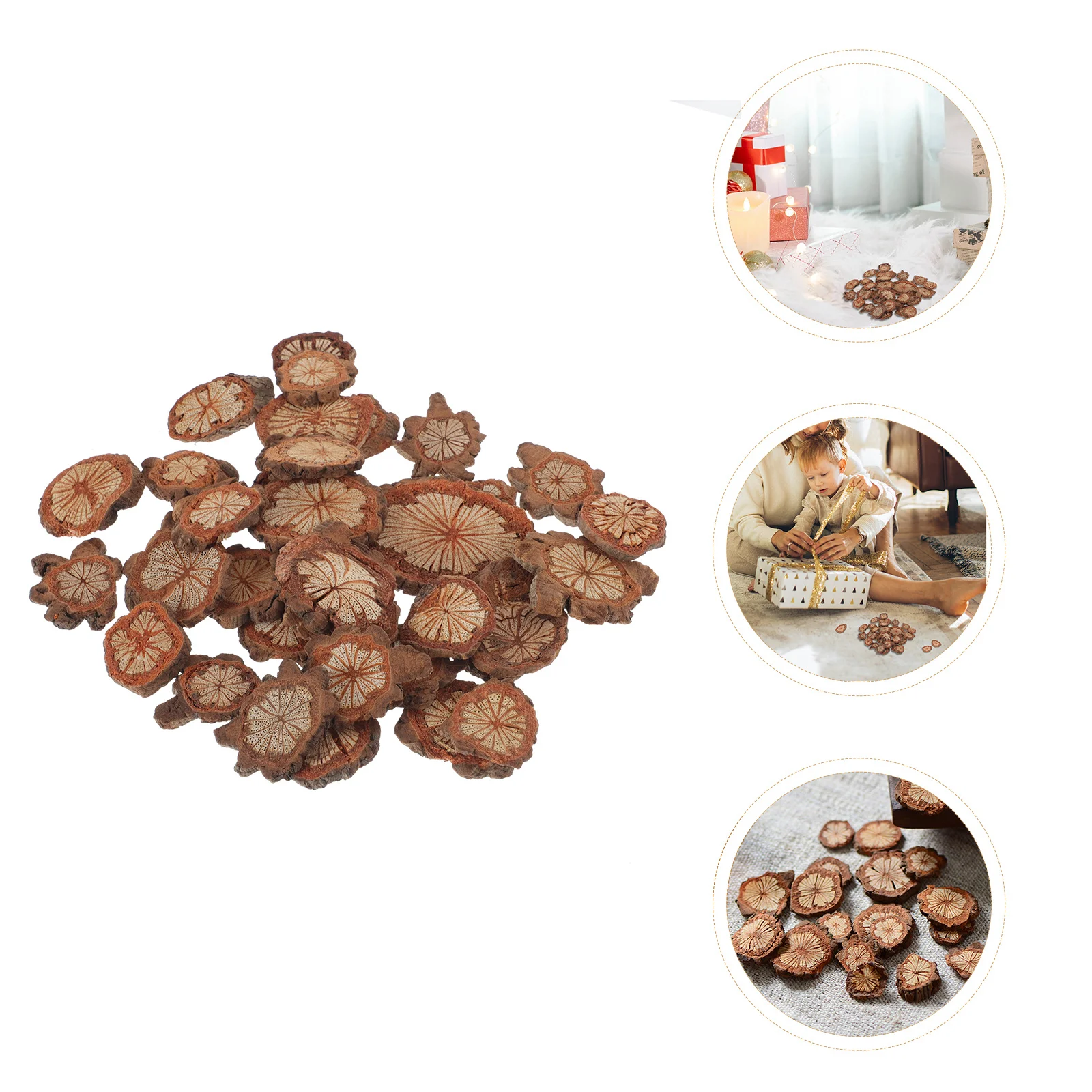 

1Pack Natural Wooden Chip Wreath DIY Craft Decoration Home Ornament Rustic Wood Slices Photo Frame Supply