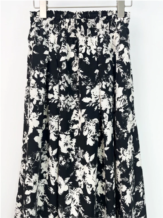 صيف جديد الشيفون متوسطة طول التنانير للنساء مرونة الخصر الرجعية الأزهار المطبوعة ألف خط خمر موري فتاة نمط Vestidos