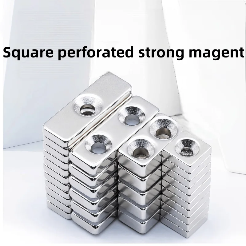 10pcs/lot   Square Strong Perforated Magent, 30-50 mm in diameter, suitable for refrigerators, offices, and handheld devices.
