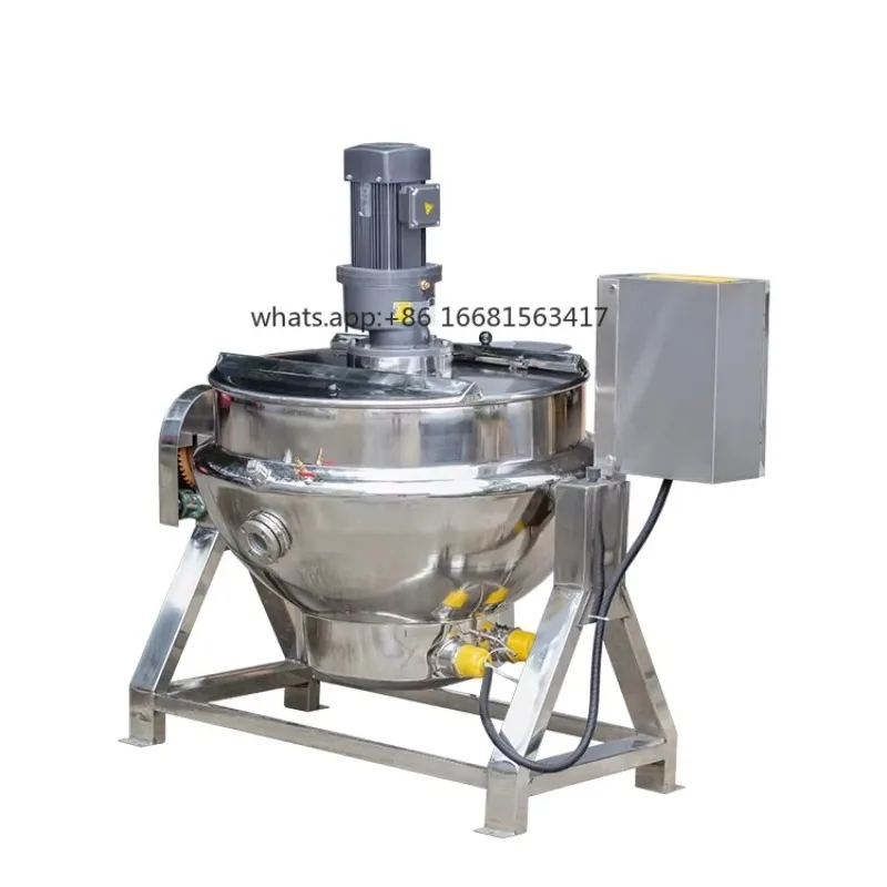 Factory Direct SalesIndustrial Jacketed Cooking Kettle Tomato Paste Soup Sugar Melting Machine Boiler With Mixer