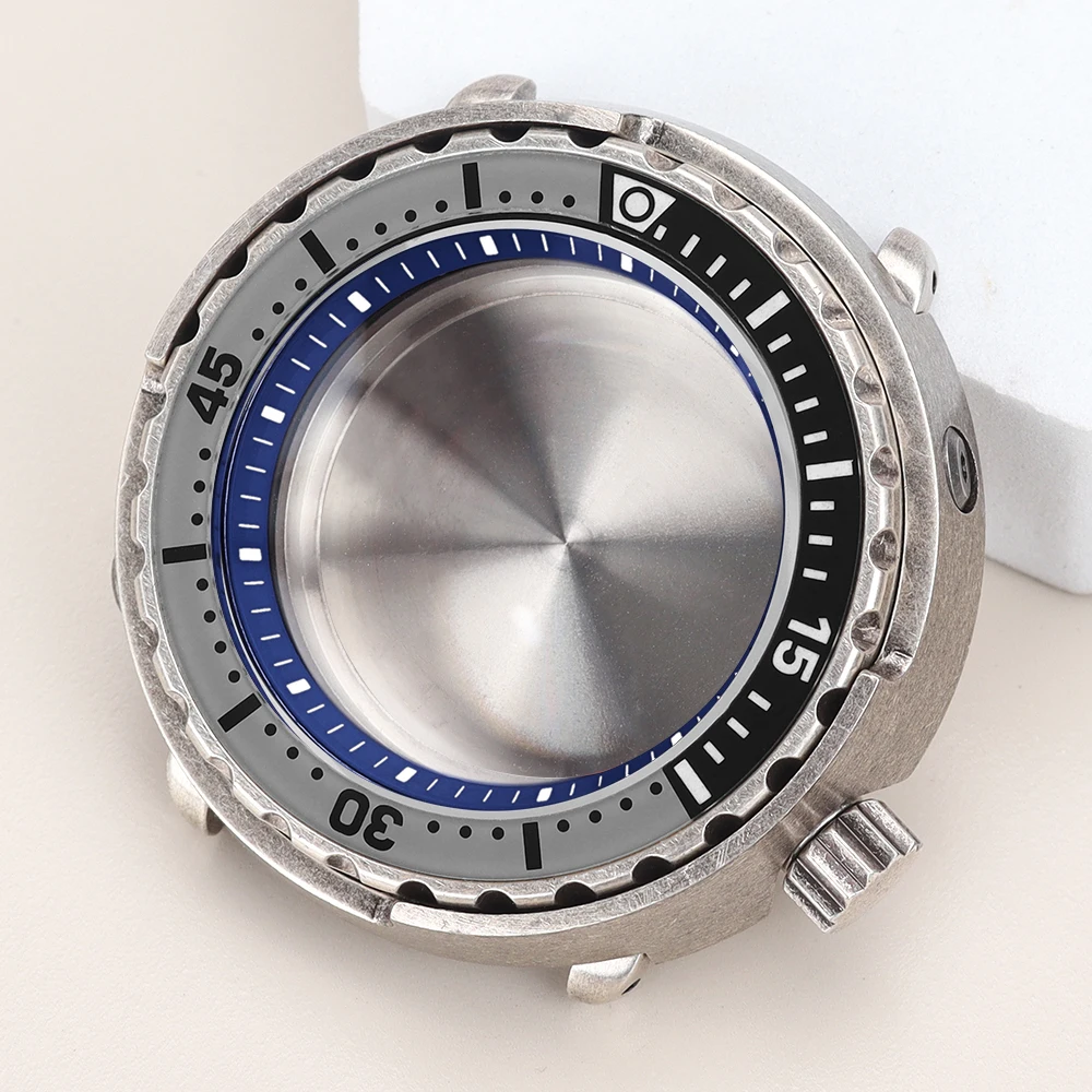 47mm Tuna Can SKX Watch Case C3 Luminous Bezel For Seiko NH35 NH36 NH38 NH34 Movement Repalcement Watch Parts 20ATM at 3.8 Crown image 3