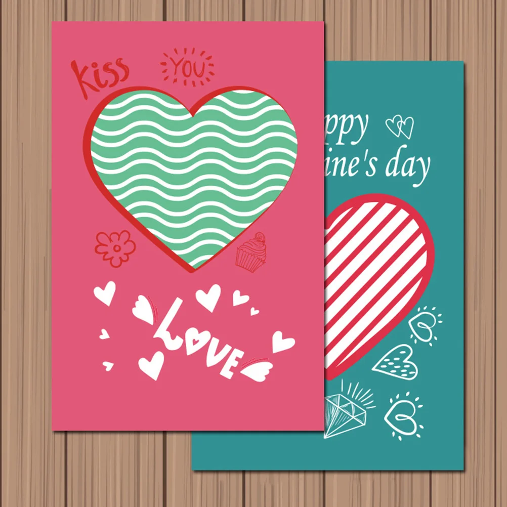 40 Sheets Heart Greeting Cards Valentine Printing Paper Eco-Friendly Love Wishes Romantic Holiday Blessing Party Invitation