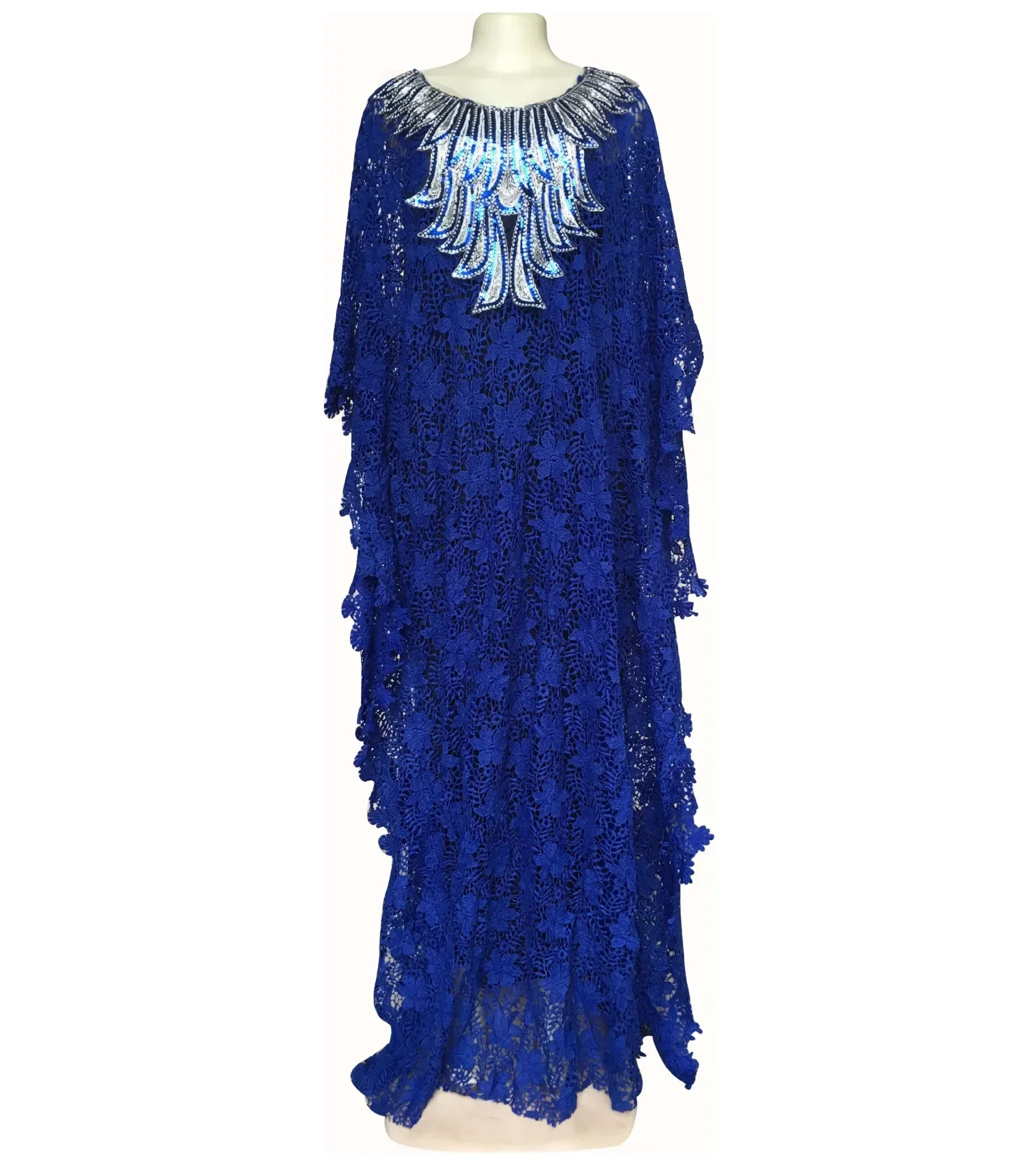 

African Lace Dresses for Women Nigerian Vetement Femme 2022 Dashiki Embroidery Sequin Boubou Robe Abaya Dubai Kaftan Maxi Dress