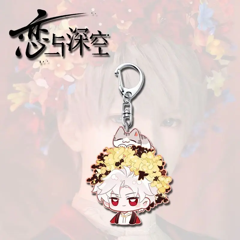 Gantungan Kunci Akrilik Kreatif Lucu Xavier Caleb Sylus Rafayel Zayne Love and Deepspace, Aksesoris Animasi, Dekorasi Tas Ransel, Hadiah