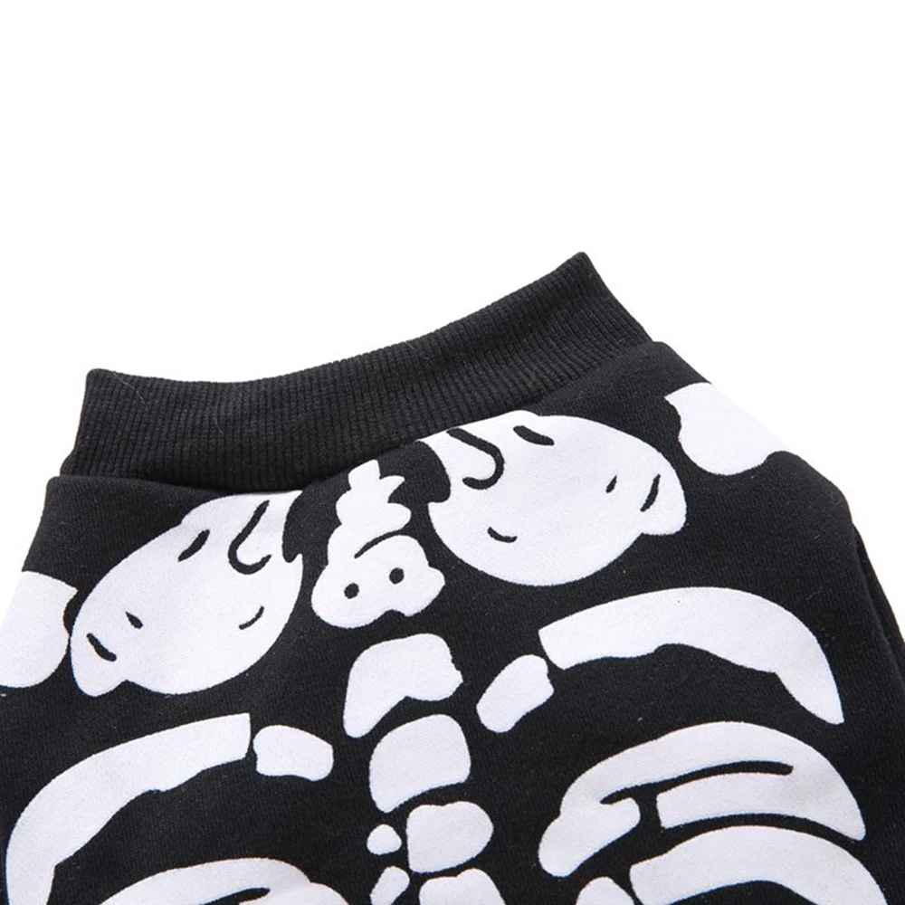 Dogs Clothes Halloween Transformation Cosplay Costumes Pet Puppy Party Skeleton Print Jumpsuits Dog Chic Vest Coat Pet Dress Up