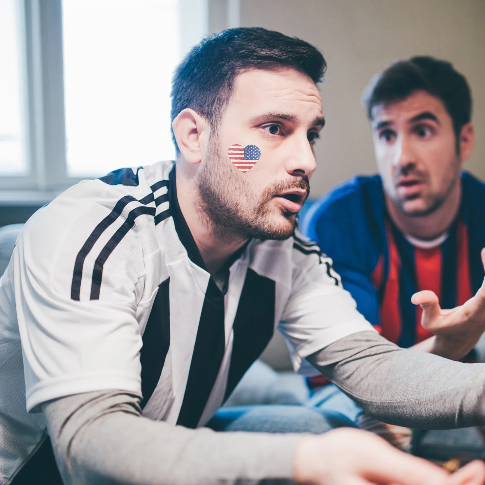 

25Pcs Fan Face Stickers Patriotic American Flag Design Waterproof Temporary Tattoos for 4Th of July Party Body Decoration