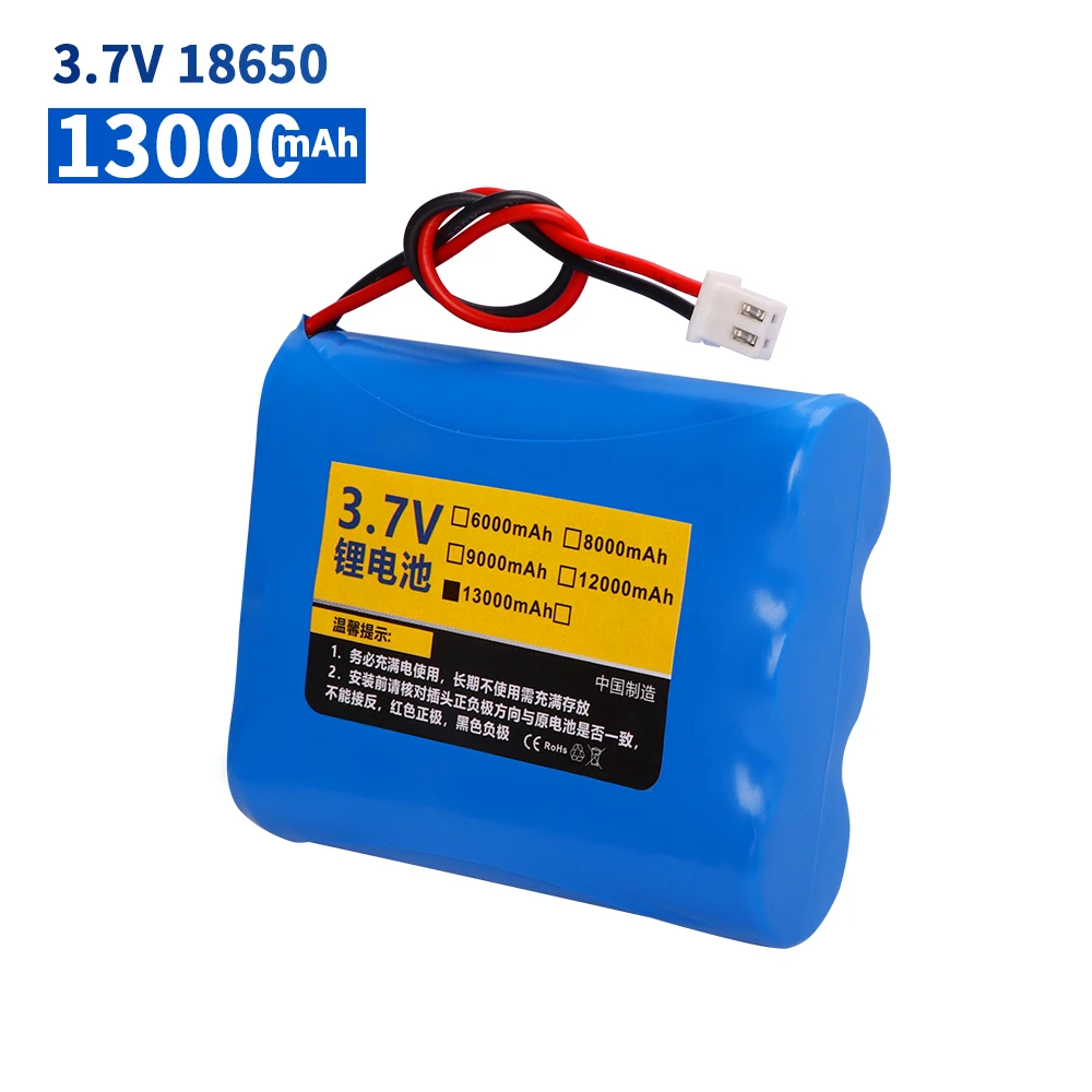 3.7V 7.4V 11.1V 12V 18650 9000mAh with wires Lithium ion rechargeable battery for Bluetooth Speaker Solar headlights accessories