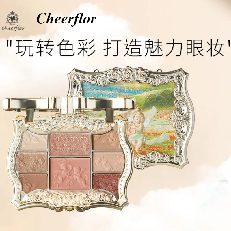 Cheerflor Angel Embossed 8Color Eyeshadow Plate Perłowy cień do powiek Blush Highlight Zintegrowany makijaż twarzy policzek