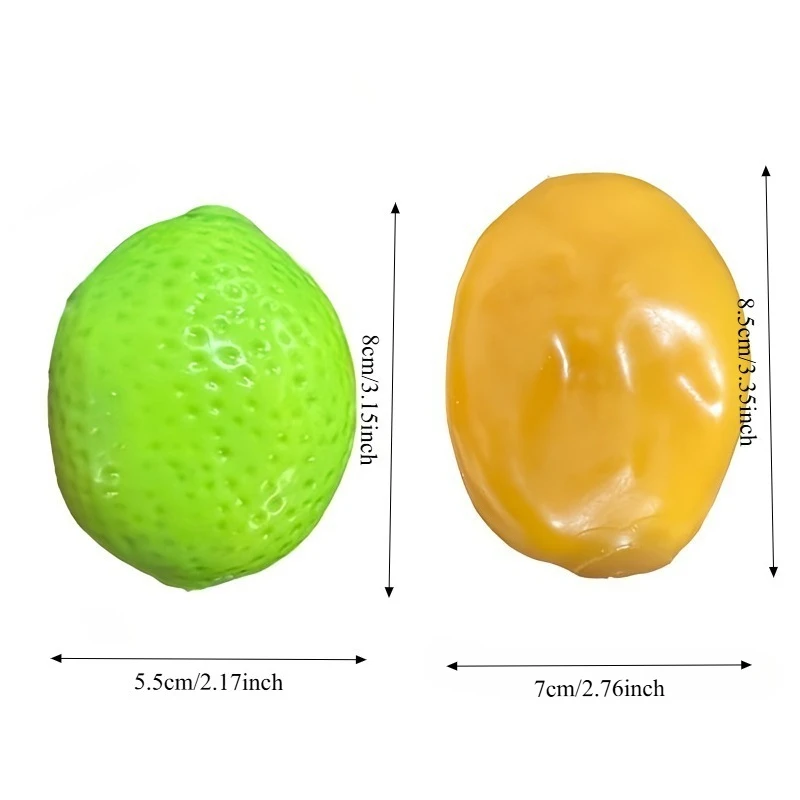Crunchy Mango Handmade Stress Ball Squeeze Toy Color-Changing Lemon Squishy Fidget Ball ASMR Sensory Stress Relief Toy for Adult