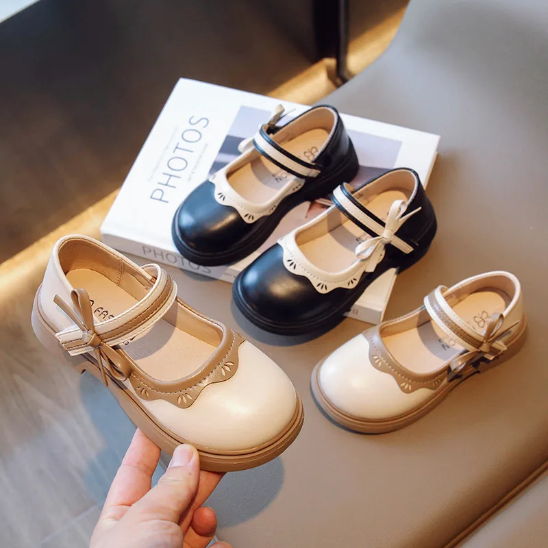 

New Girls' Princess Shoes Children's Leather Shoes Fashionable Flats for Kids Performance Shoes for Older Children Student Shoes