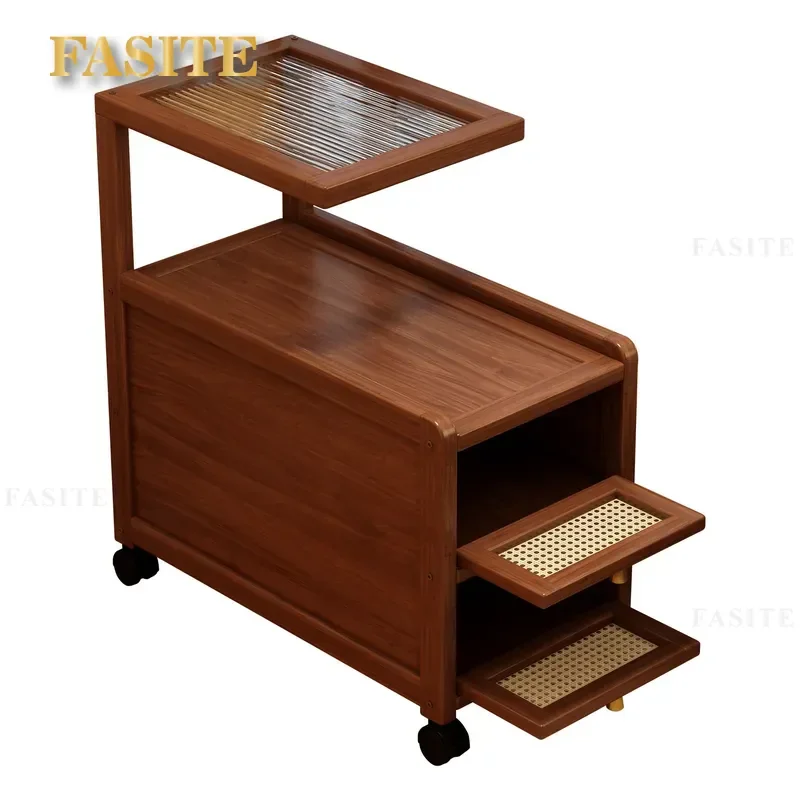Nightstand: Light luxury and high-end feel, home bedroom room gap cabinet, narrow design