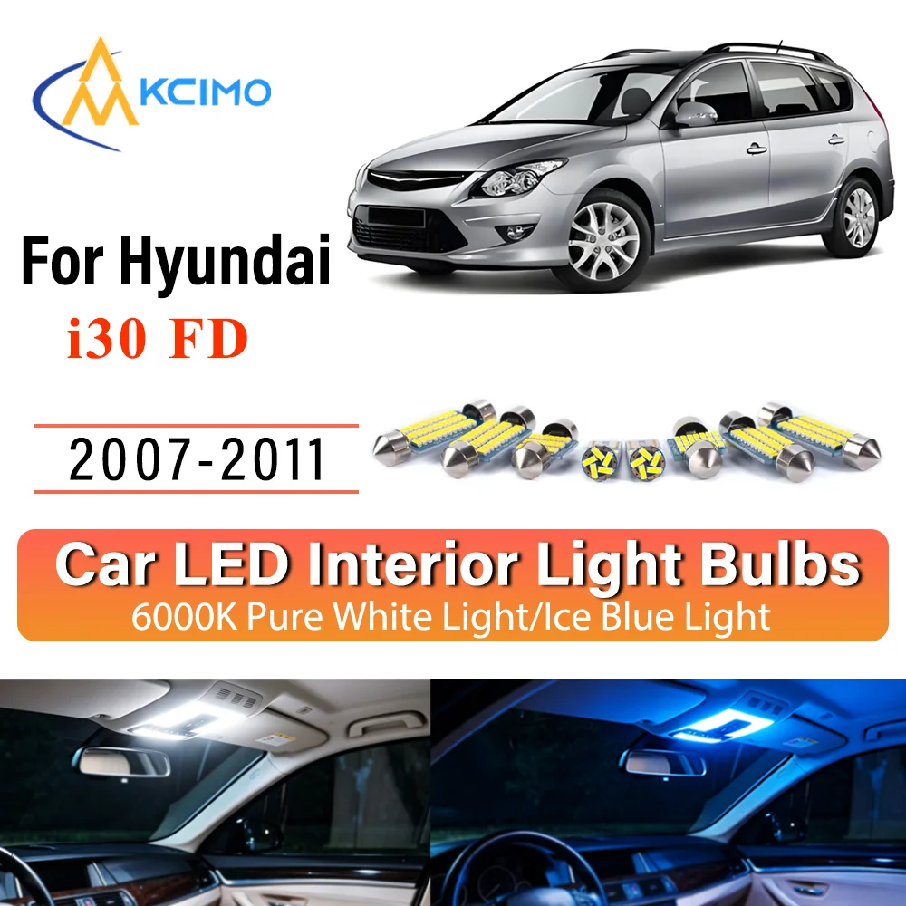 New Canbus Interior Reading Dome Vanity Light Kit For Hyundai i30 FD 2007-2011 Premium LED Easy Install Bright Reading Lights
